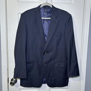 Brooks Brothers Blazer Jacket Men's 39R Blue Wool Check Classic 2 Button 346